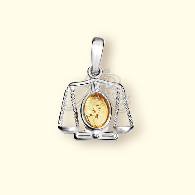 Подвеска Посеребрение, янтарь